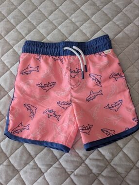 Cat & Jack Toddler Boys Swim Trunks, Shark Theme, Size 3T